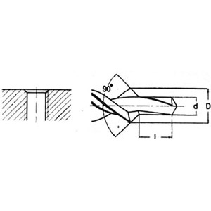 8539G - PUNTE COMBINATE PER FORI DA FILETTARE A 90° ROTAZIONE DESTRA - Orig. Hartner
