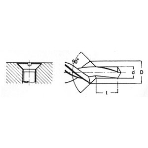 8553G - PUNTE CORTE COMBINATE PER FORI PASSANTI A 90° ROTAZIONE DESTRA - Orig. Hartner